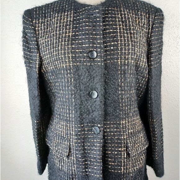 EUC Laura Leigh Ltd Women's Wool Blazer and Skirt Set Size 10 - Picture 2 of 11